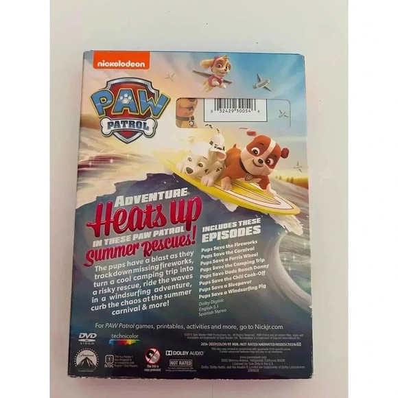 Nickelodeon Paw Patrol Summer Rescues DVD Movie Kids Animated Adventure Series - Picture 2 of 6